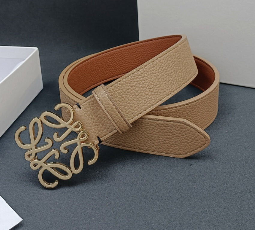 Lw taupe/brown belt with gold buckle preorder