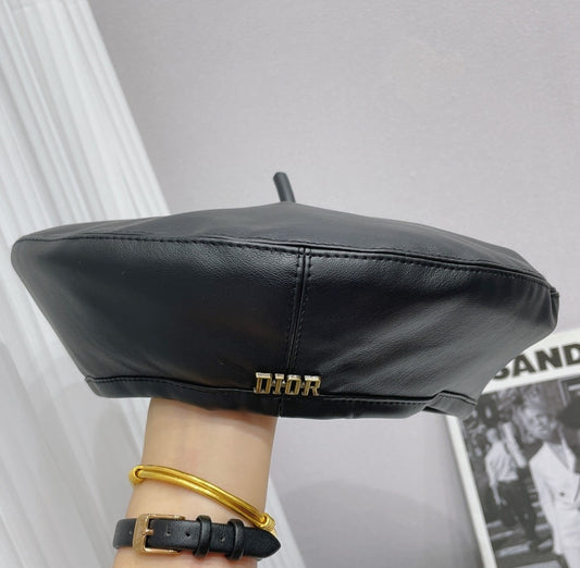 Parisian Leather D Beret in stock