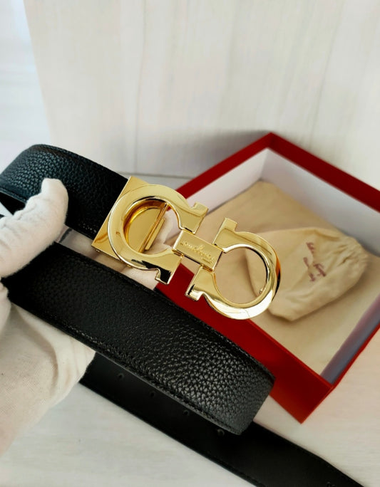 F black belt with gold thick buckle
