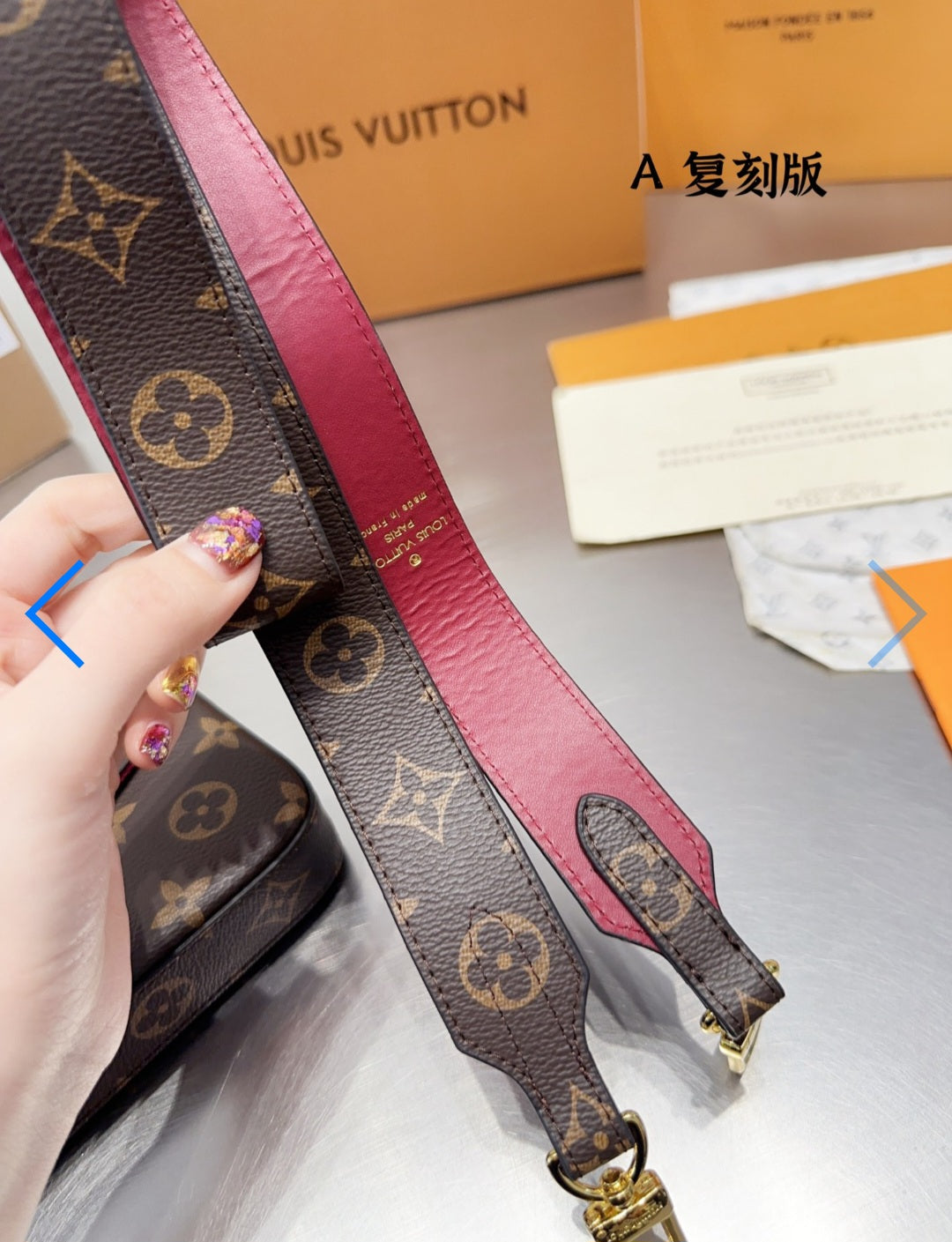 Brown leather L flat bag with chain/strap preorder