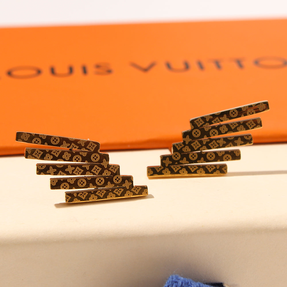 Wings L*V Earrings Gold Plated in stock