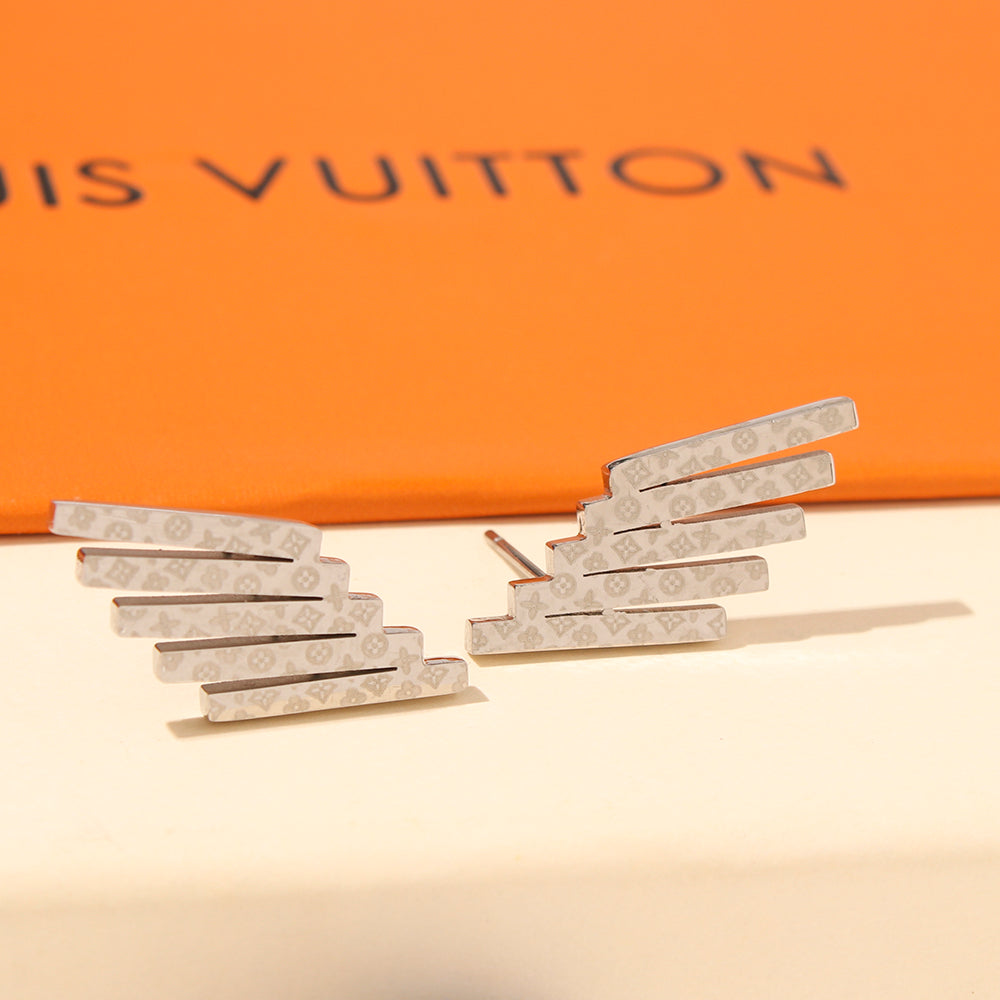 Wings L*V Earrings Gold Plated in stock