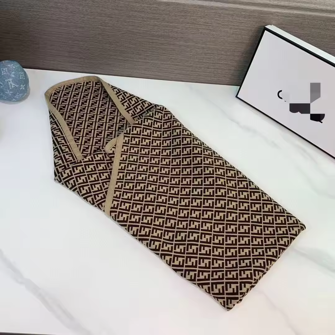 F brown baby onesie with hat and blanket