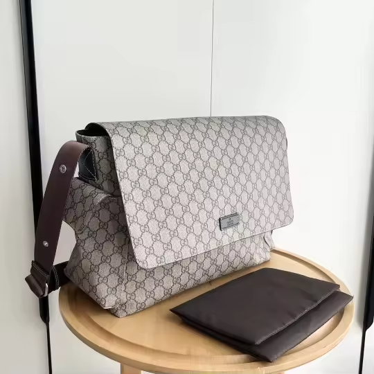 G canvas brown diaper bag preorder