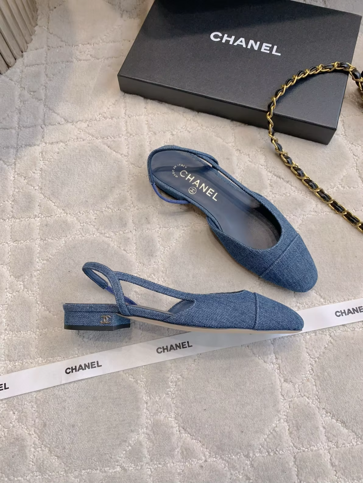 Denim C flat Slinglacks preorder
