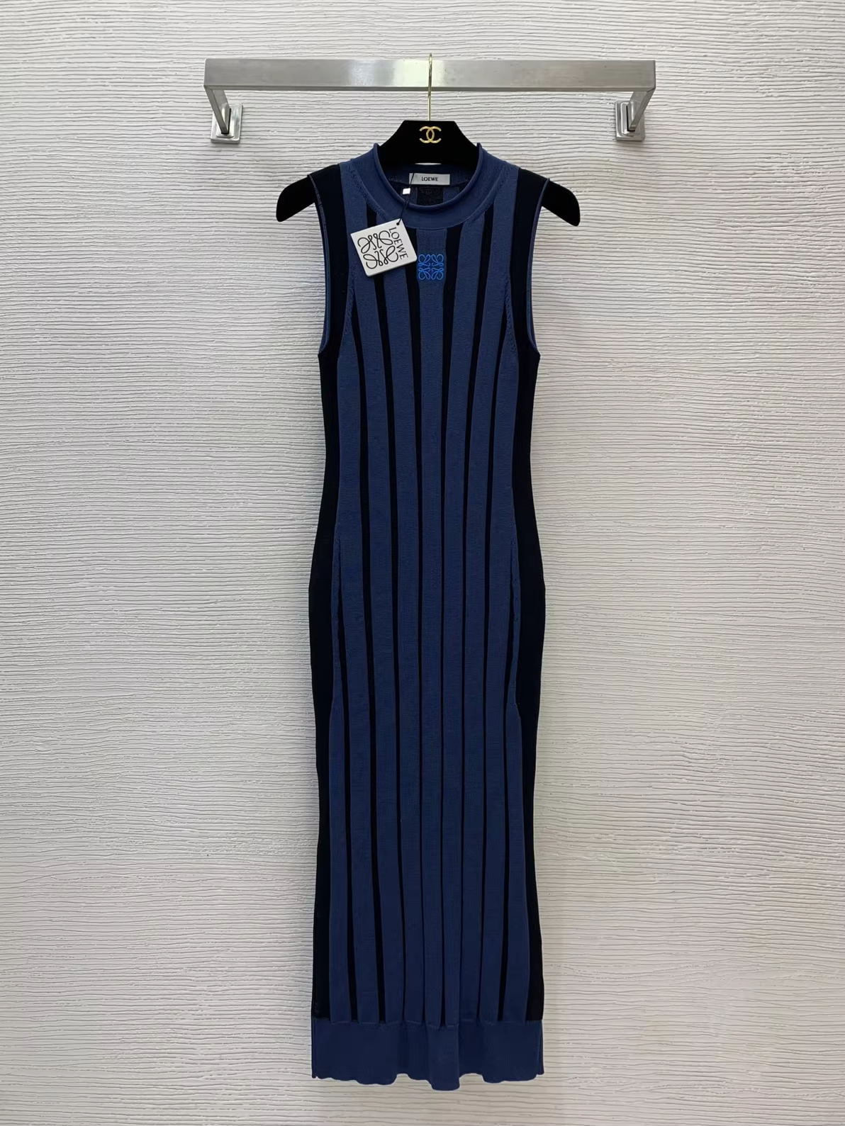 Lw dark blue sleeves straight long dress preorder