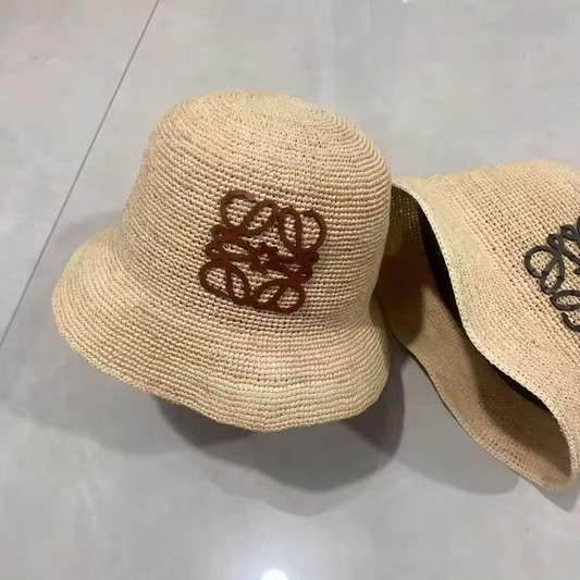Beach Straw Lw Hat brown and black