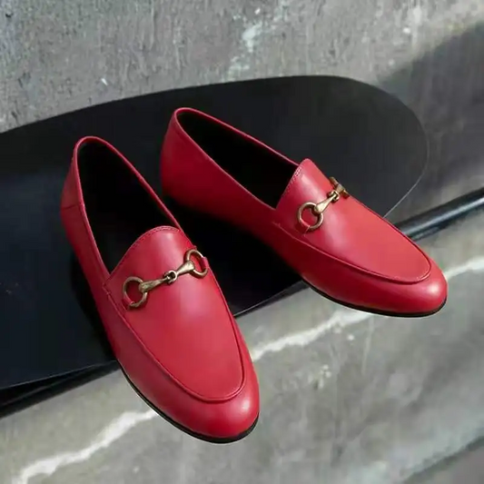 Red G leather Loafers women's preorder