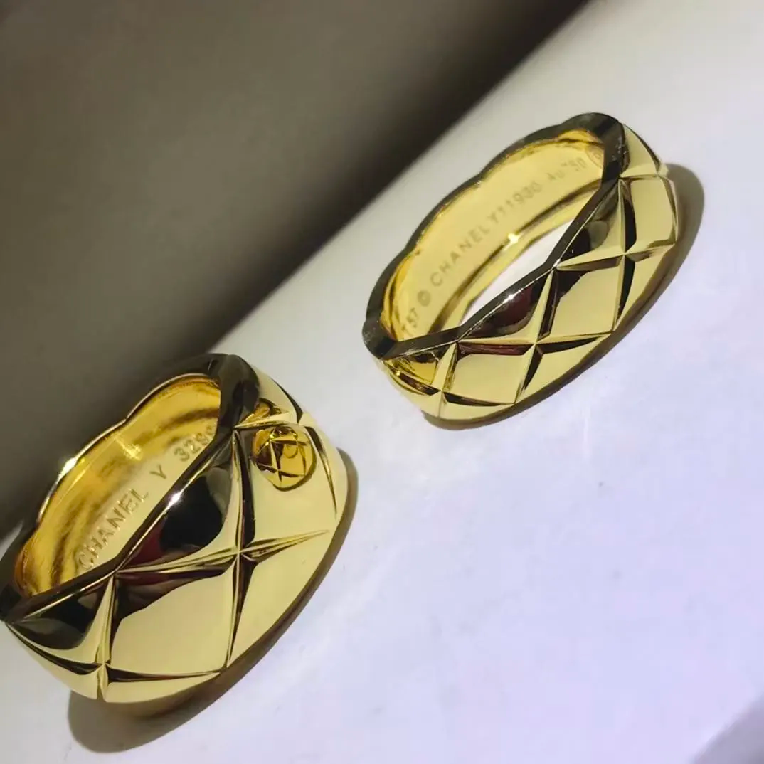 C crush gold plated ring gold