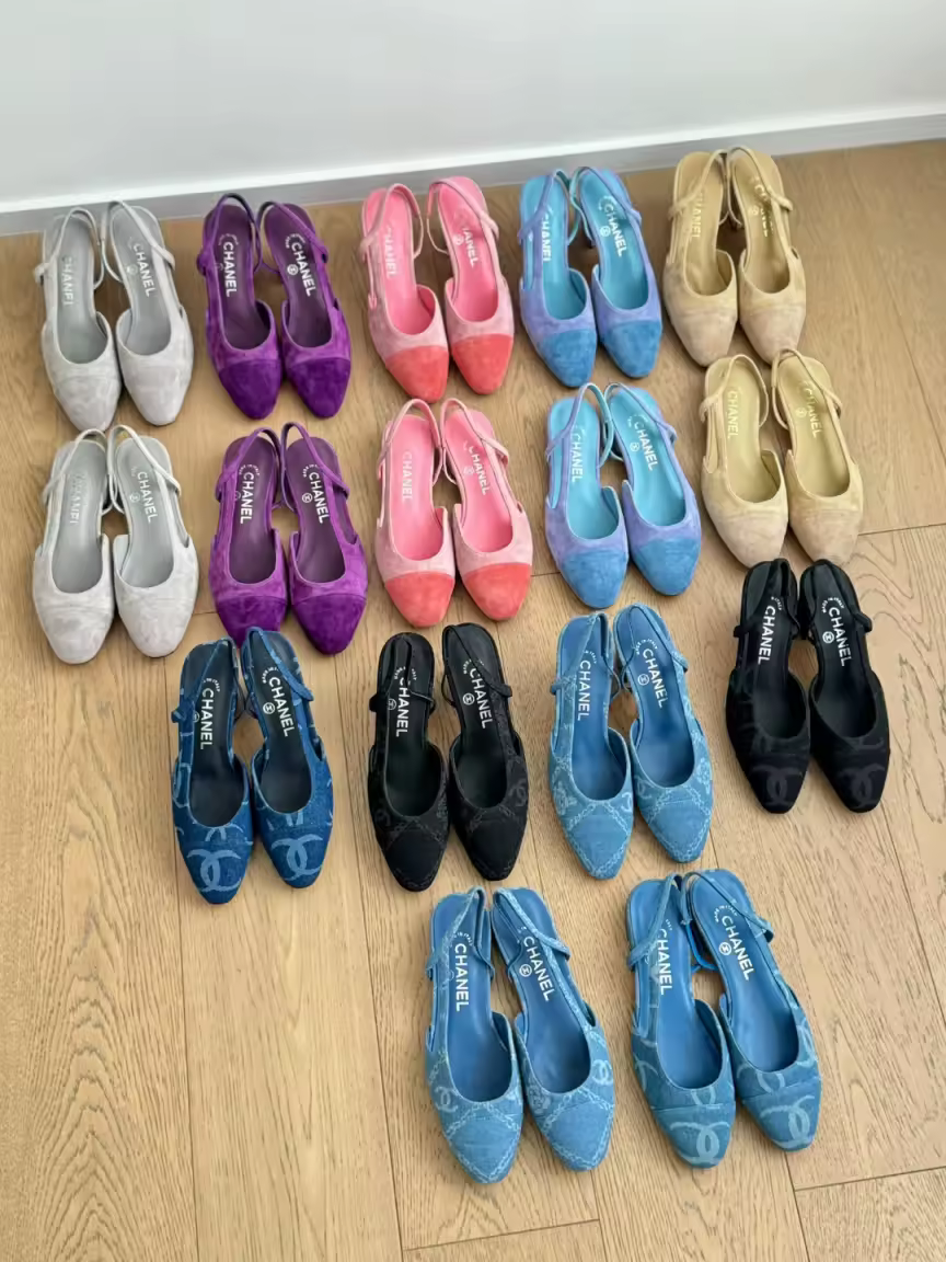 Denim blue  slingback C Flats preorder run narrow