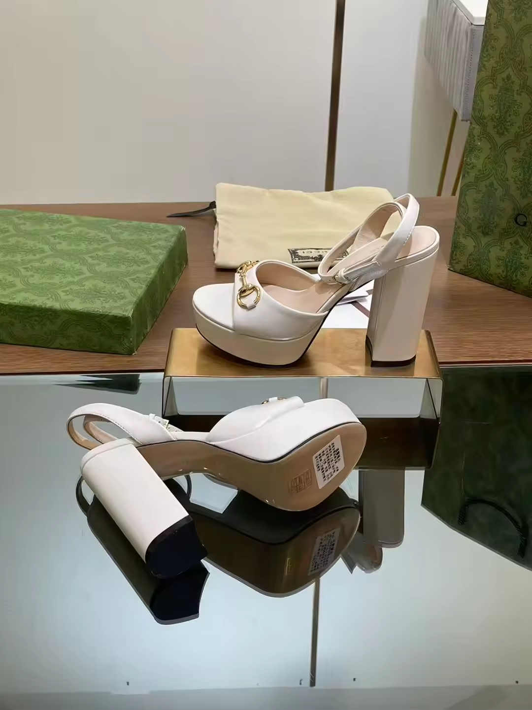 G open toe block heels preorder