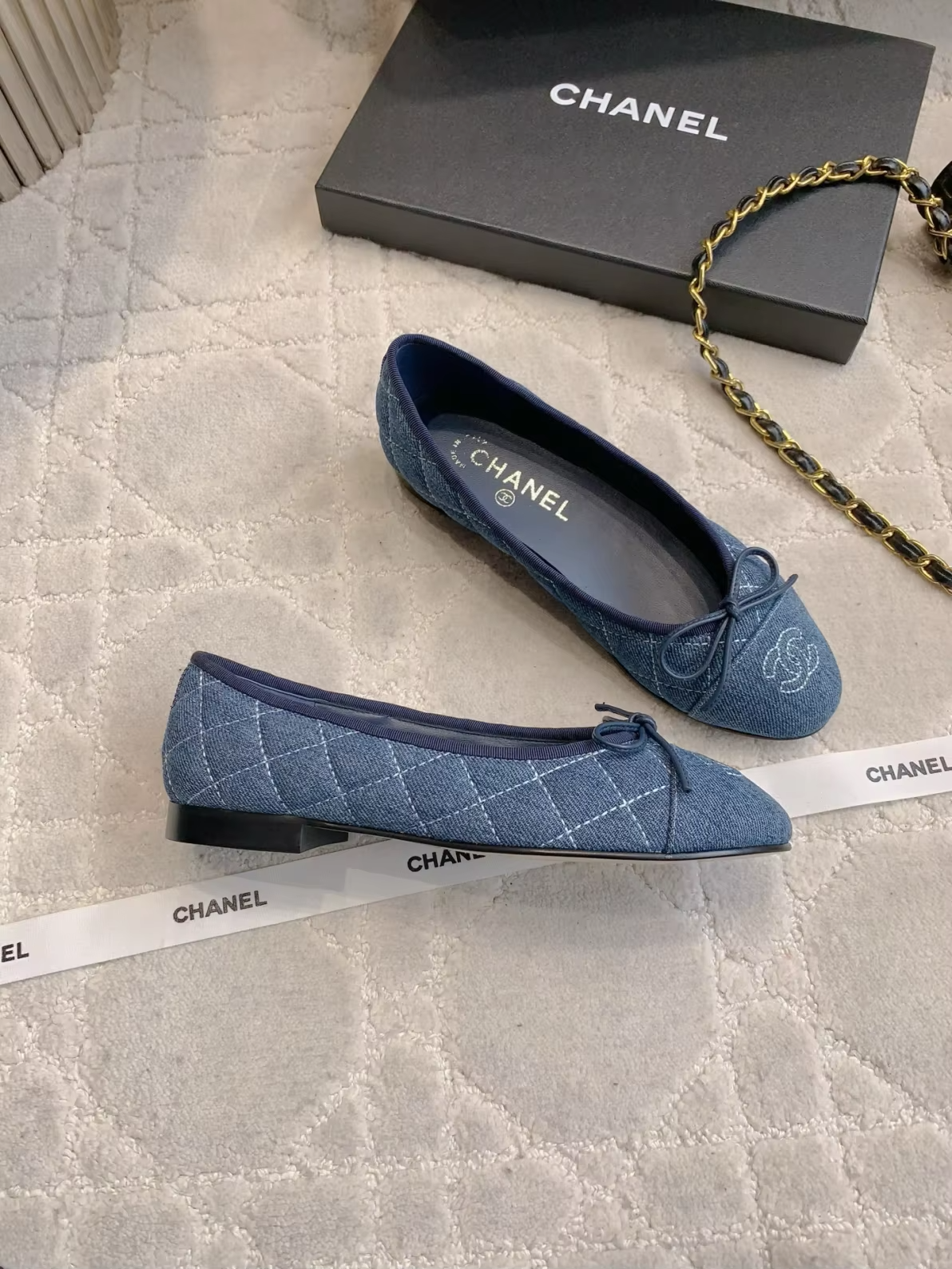 Denim C Flats quilted preorder