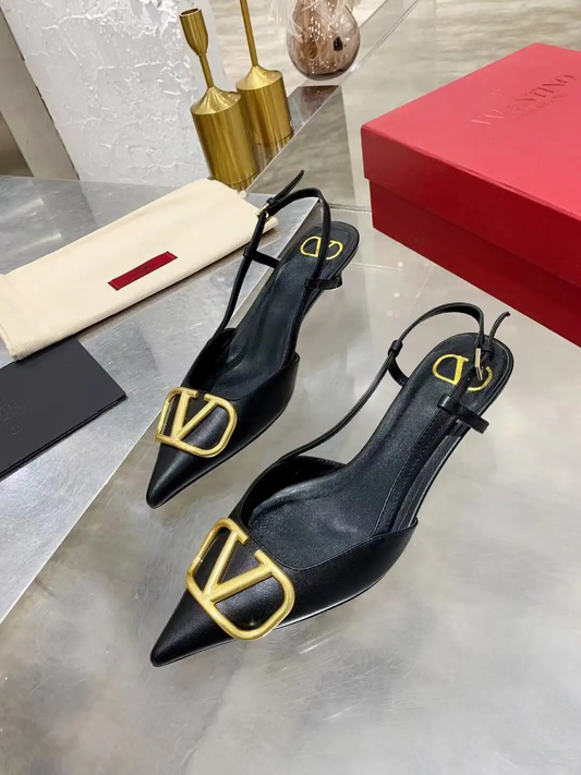 Black and Gold V Kitten 4cm heels preorder