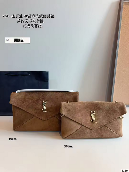 Brown suede Y Bag preorder 2 sizes