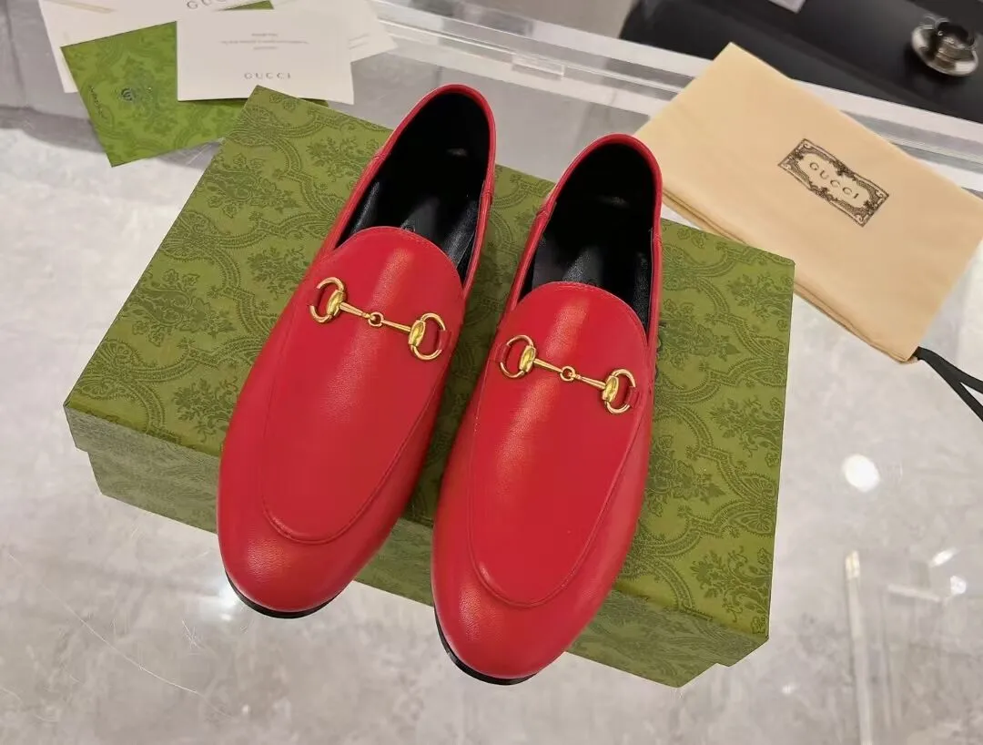 Red G leather Loafers women's preorder