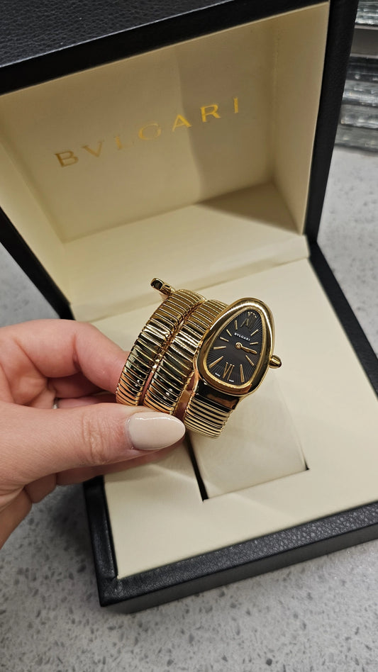 Gold with black face Double Wrap Around Watch