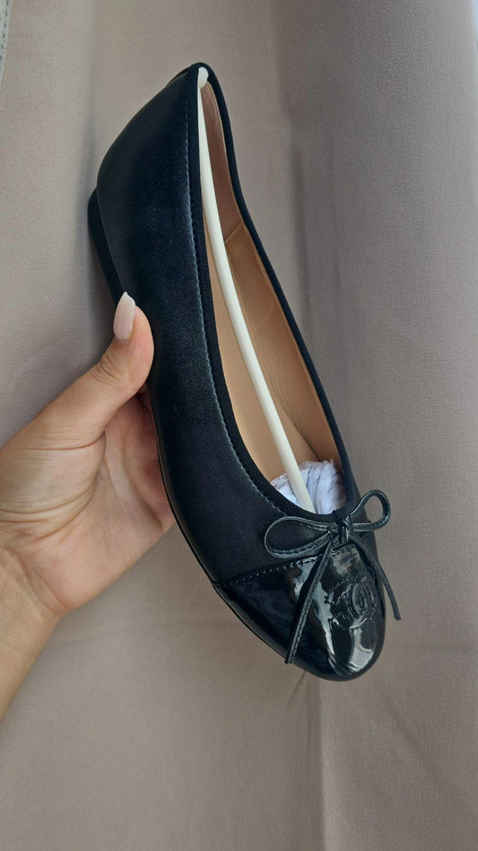 Black C Flats patent leather tip preorder