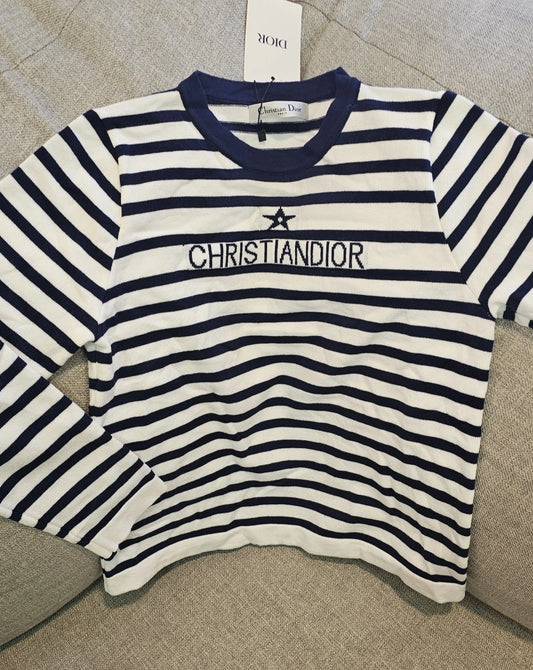 D Striped Navy/White Sweater women's