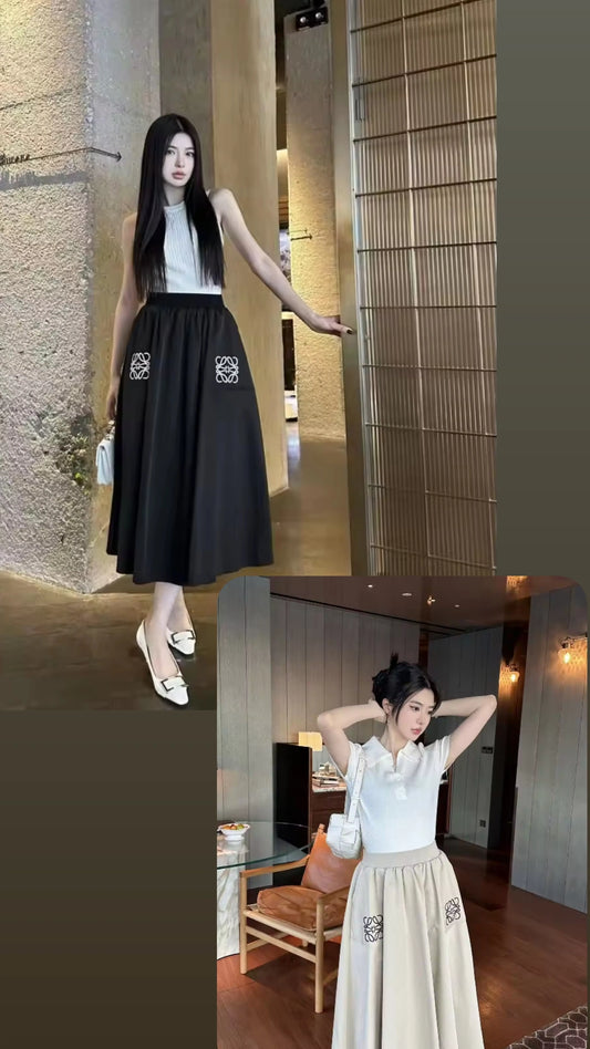 Lw Skirt Black and Tan