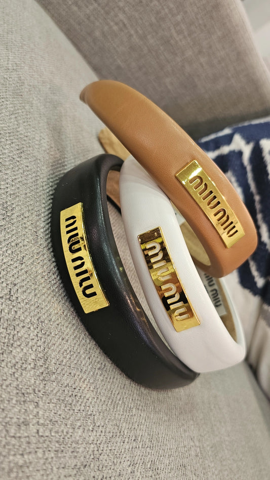 MM Headbands 3 colors with gold logo