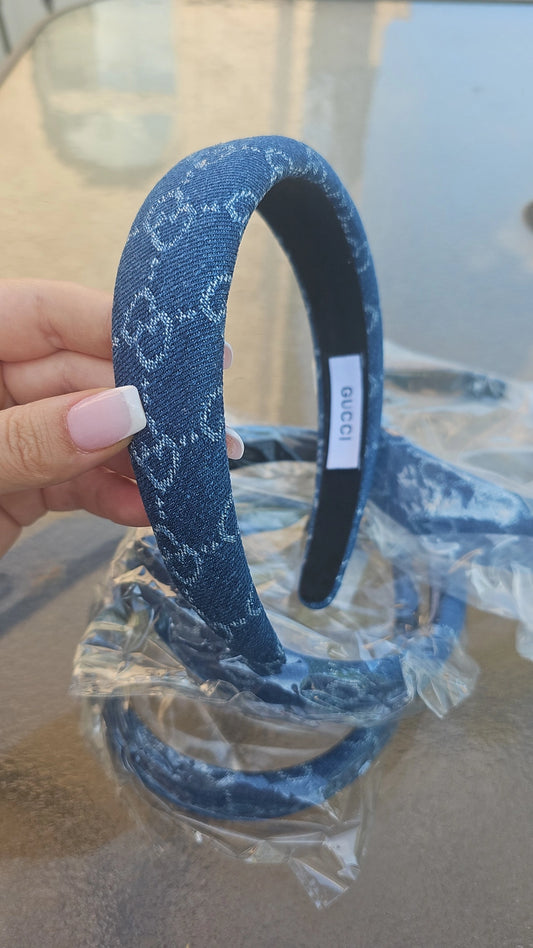 Blue denim G Headband