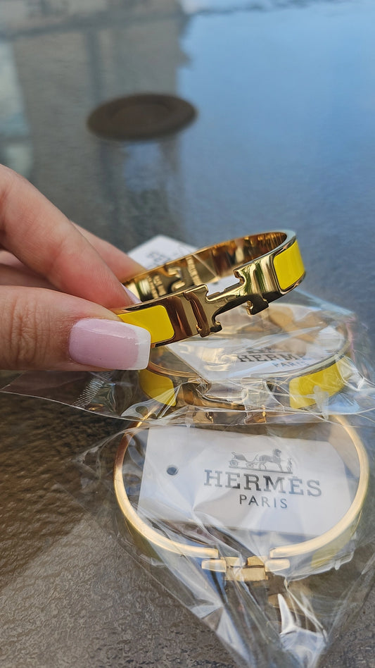 Yellow H Bangle gold plated