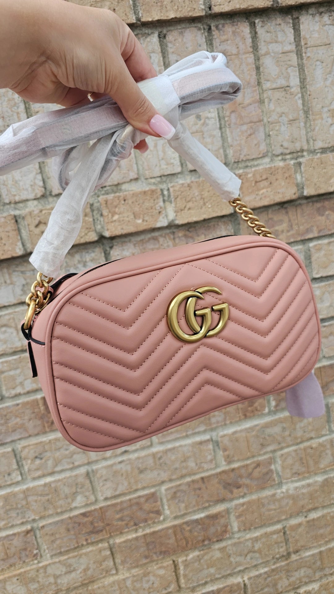 Beige/Dusty Rose G leather Bag 24x18cm preorder