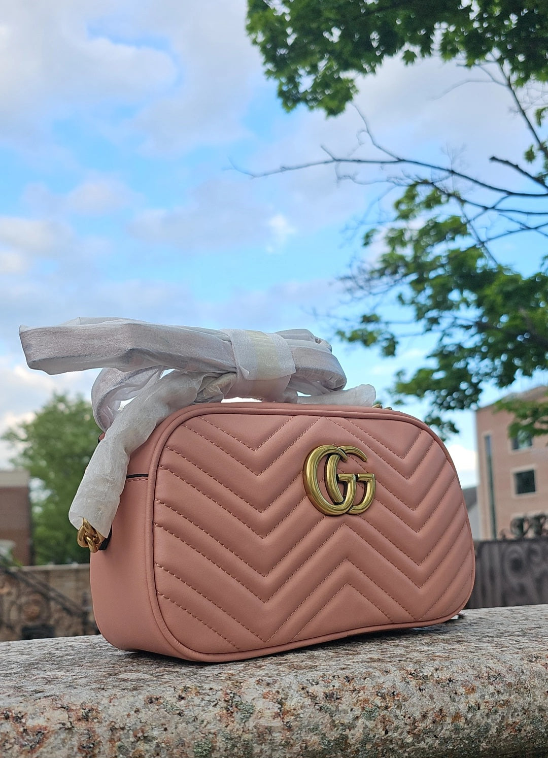 Beige/Dusty Rose G leather Bag 24x18cm preorder