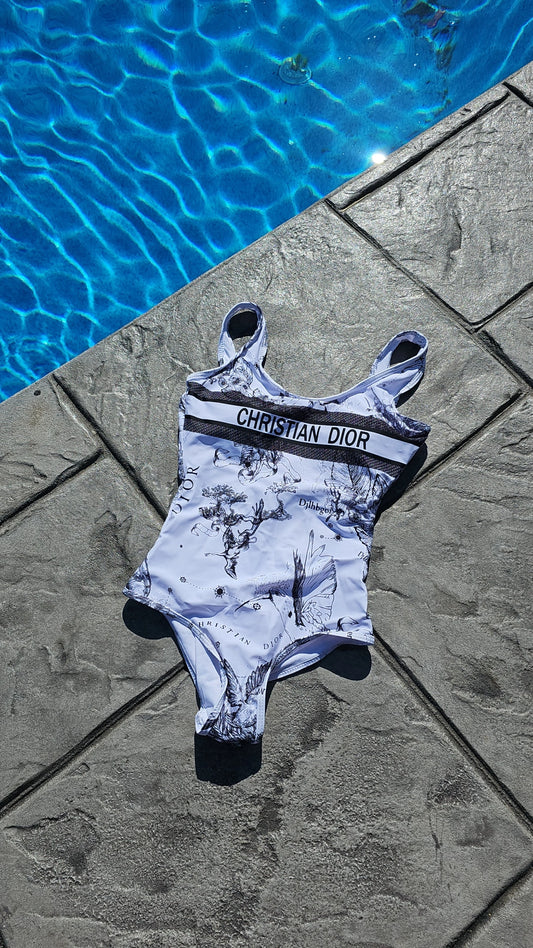 White D Bathing suit runs small