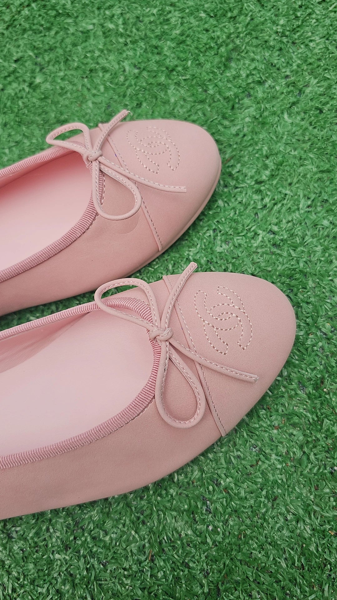 Pink C suede flats preorder
