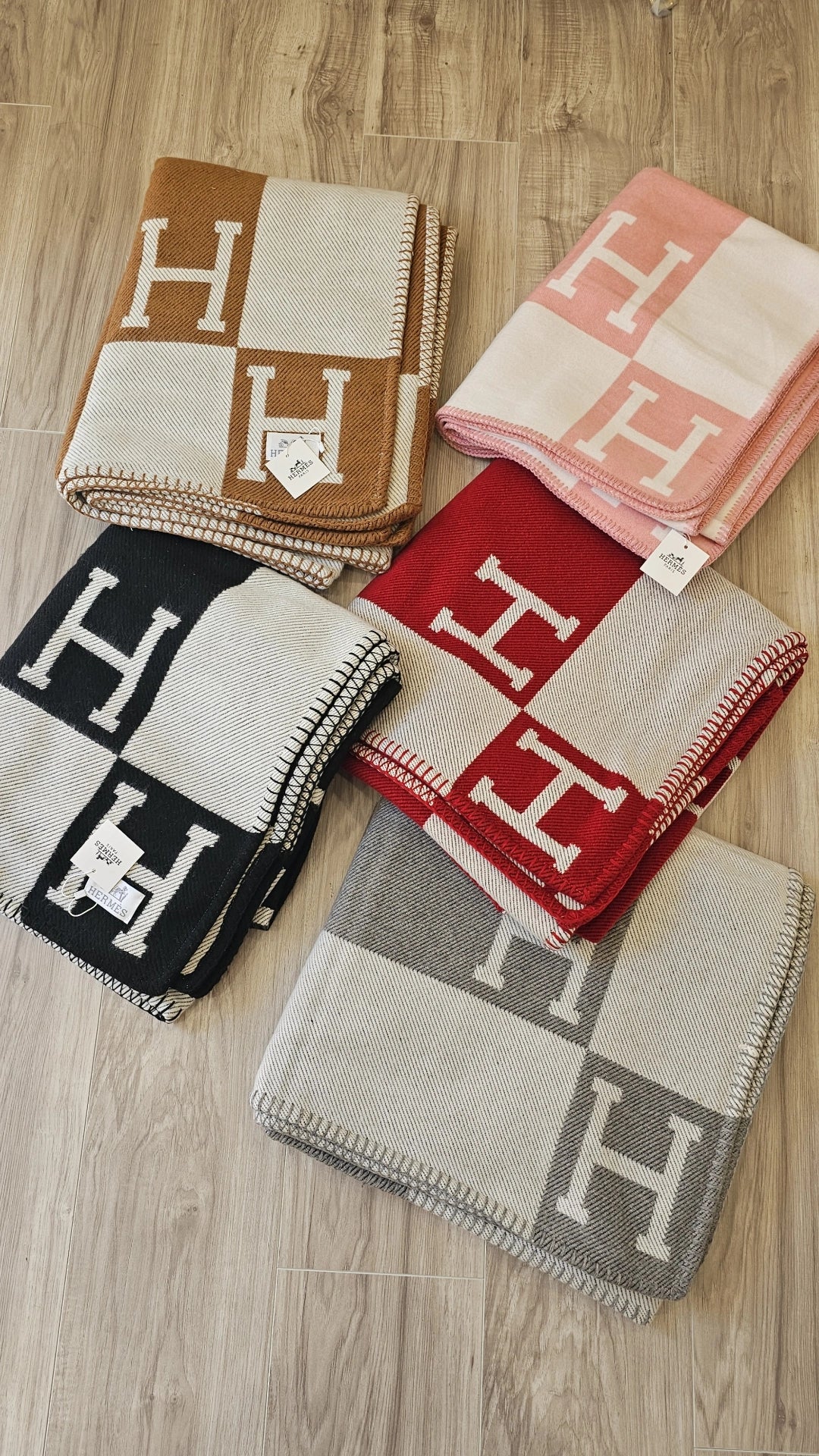 Red H Blanket couch Throw