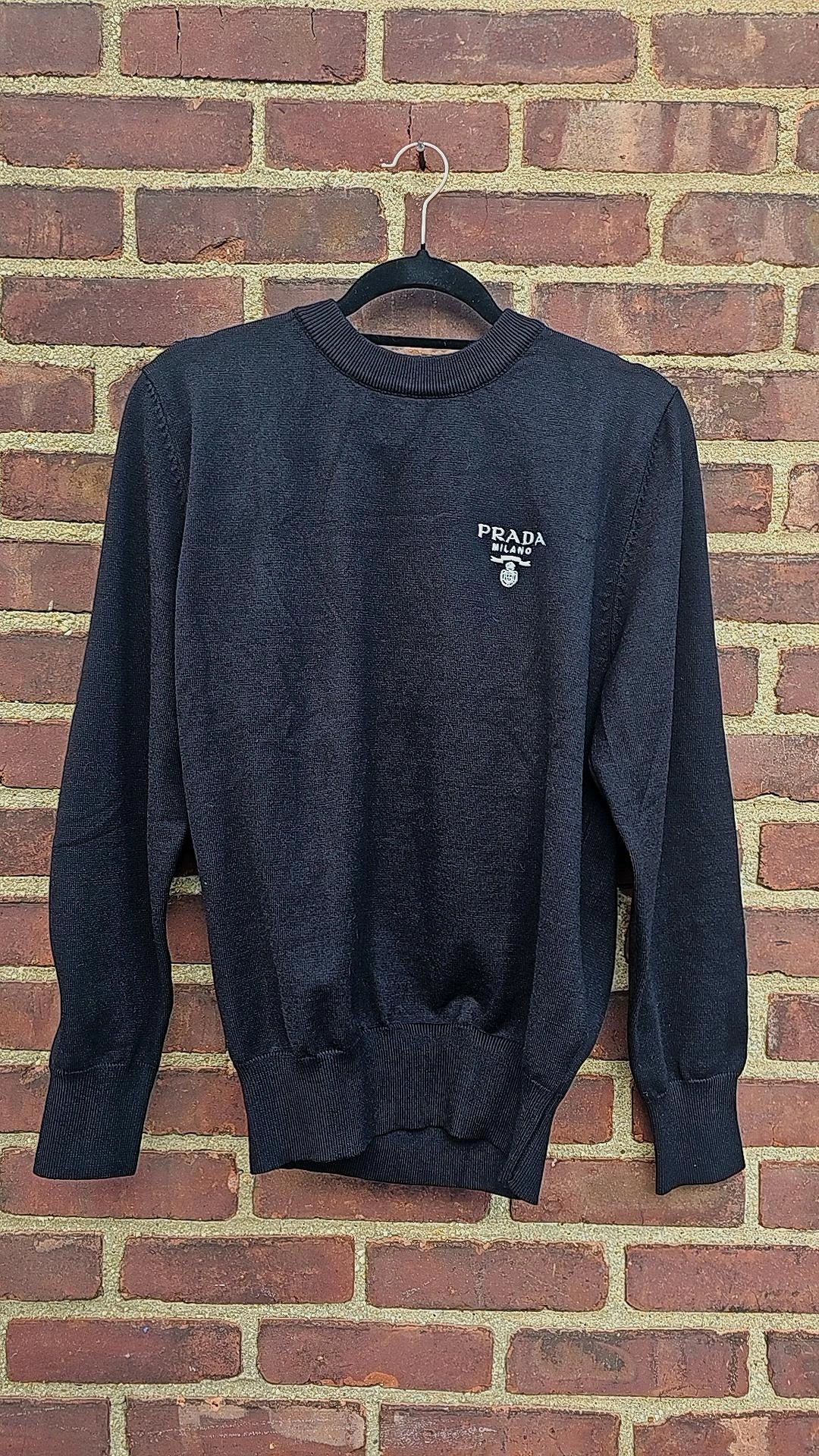 P black knit unisex Sweater runs big