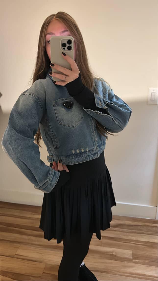 P denim crop jacket preorder