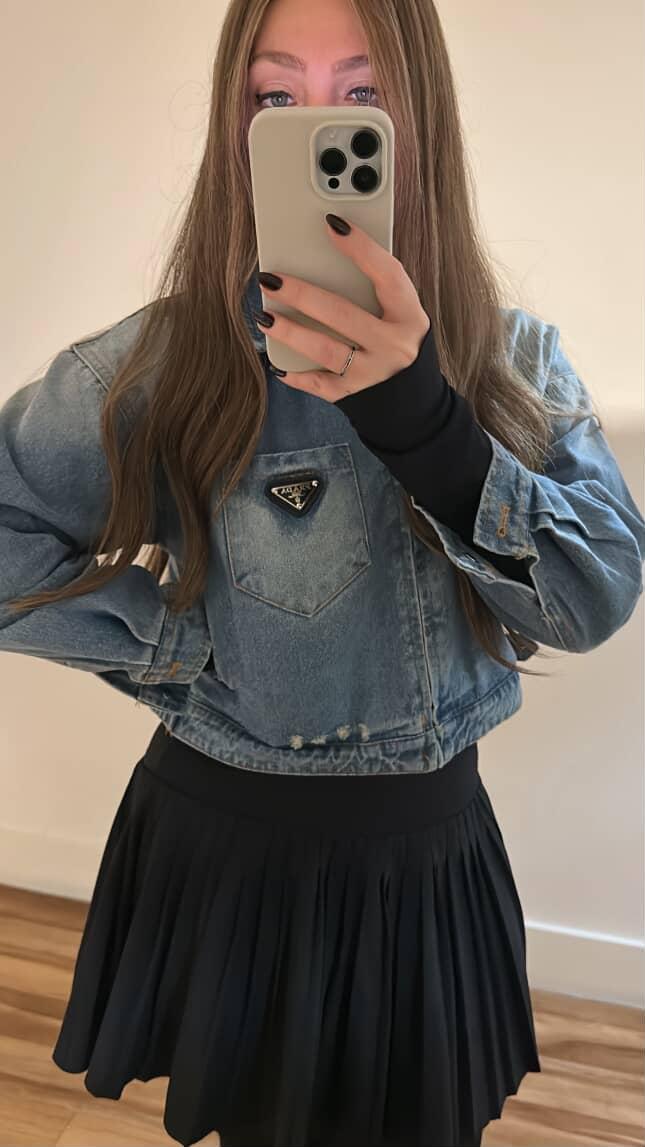 P denim crop jacket preorder