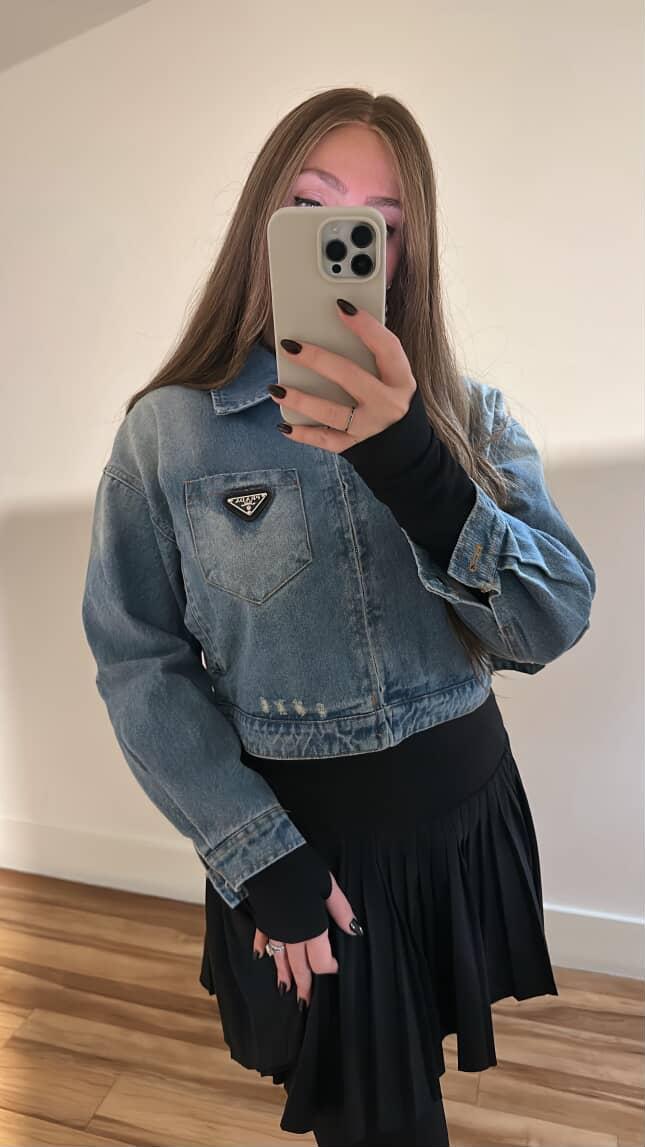 P denim crop jacket preorder