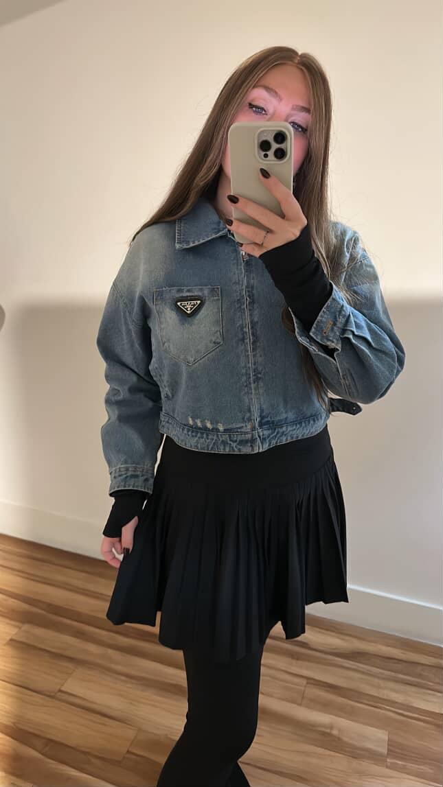 P denim crop jacket preorder
