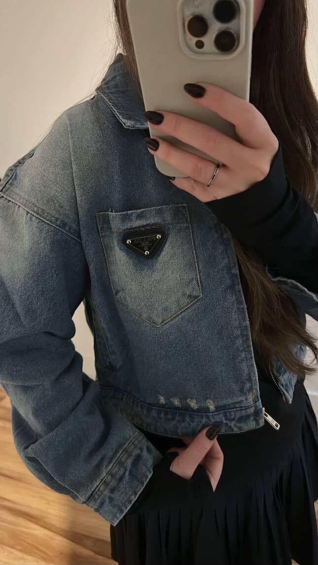 P denim crop jacket preorder