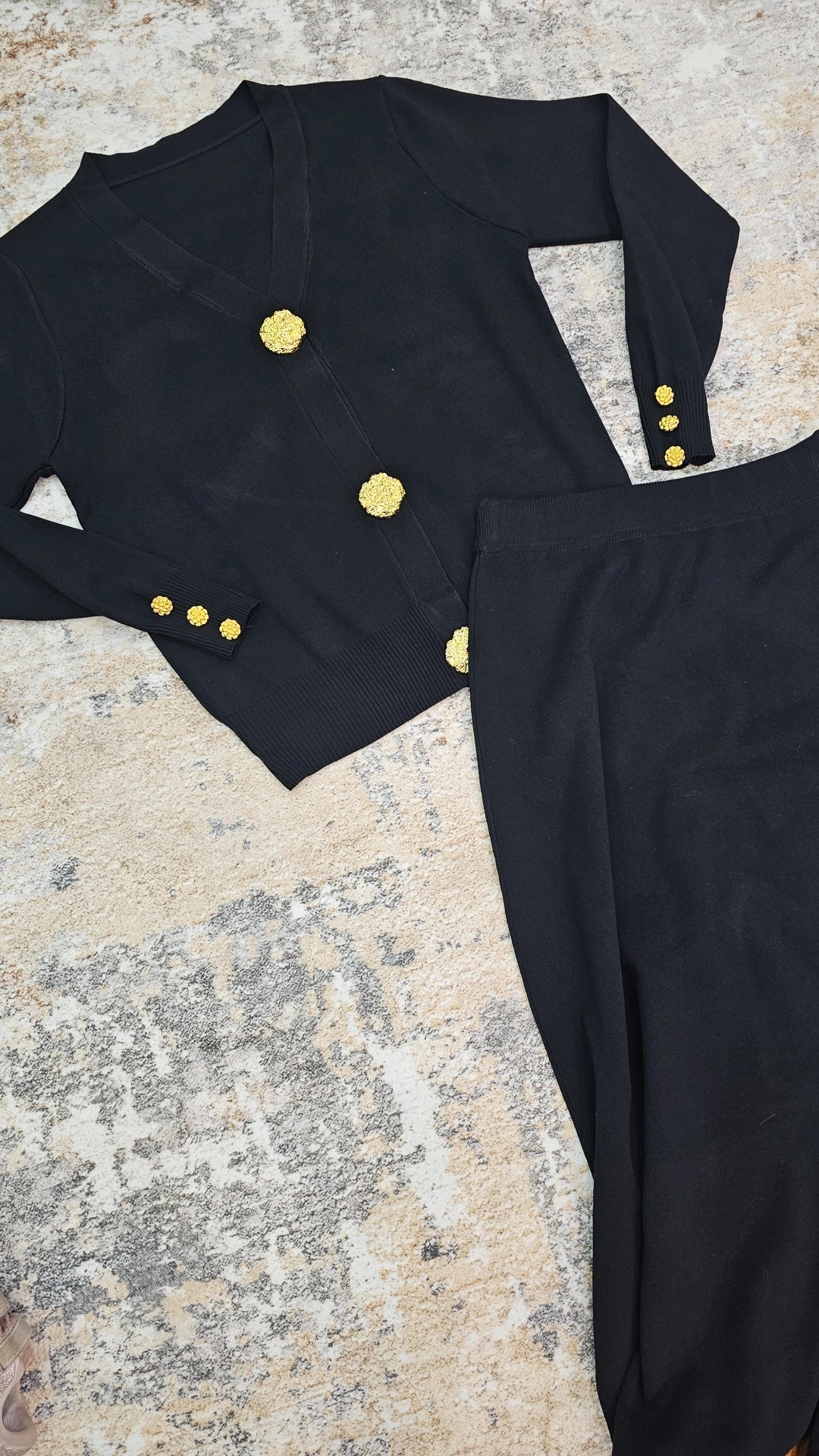 Y knitted set skirt and cardigan with detached pin preorder