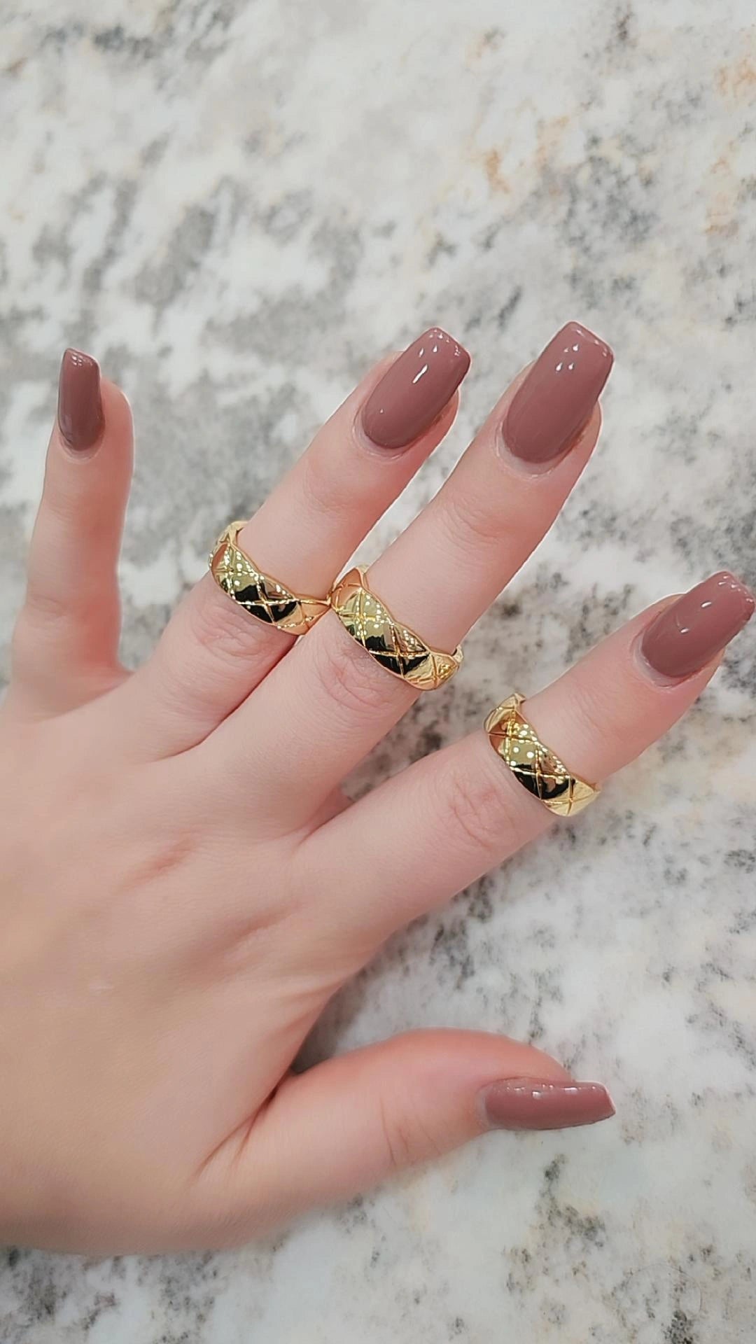 C crush gold plated ring gold
