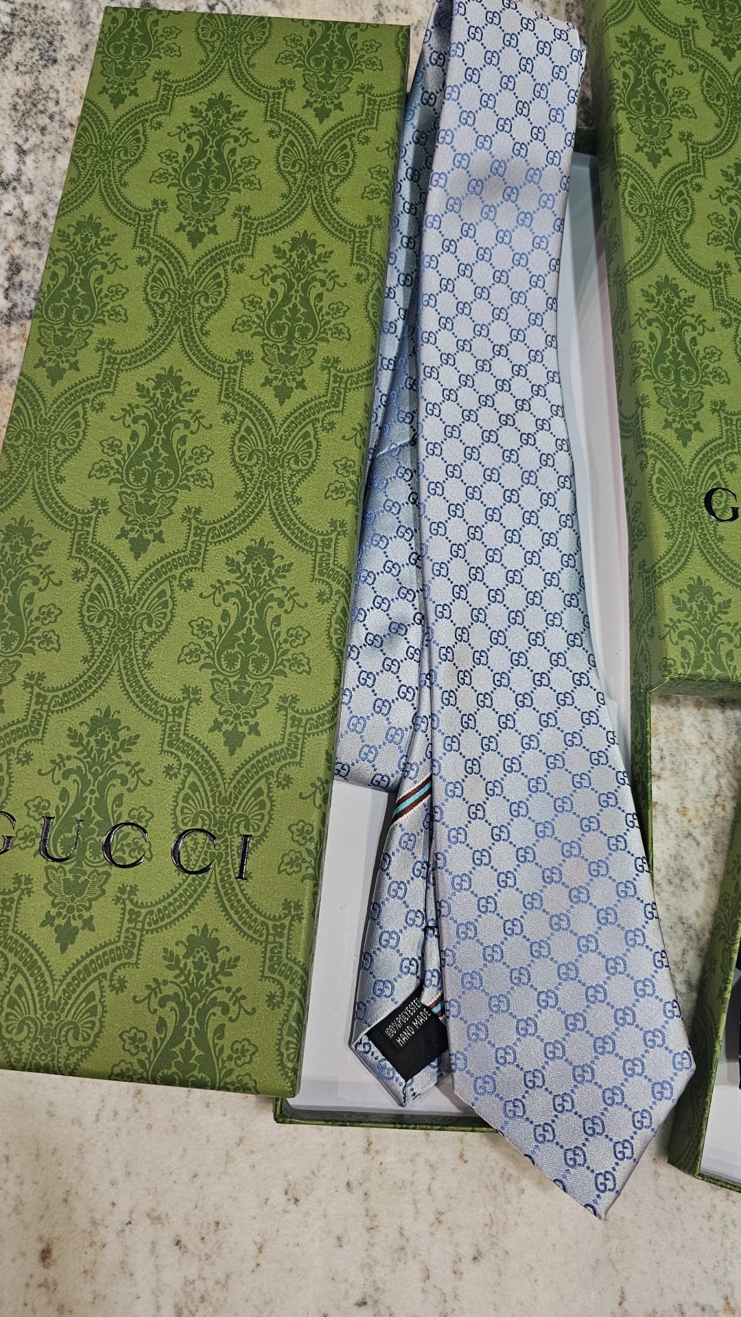 G blue silk ties