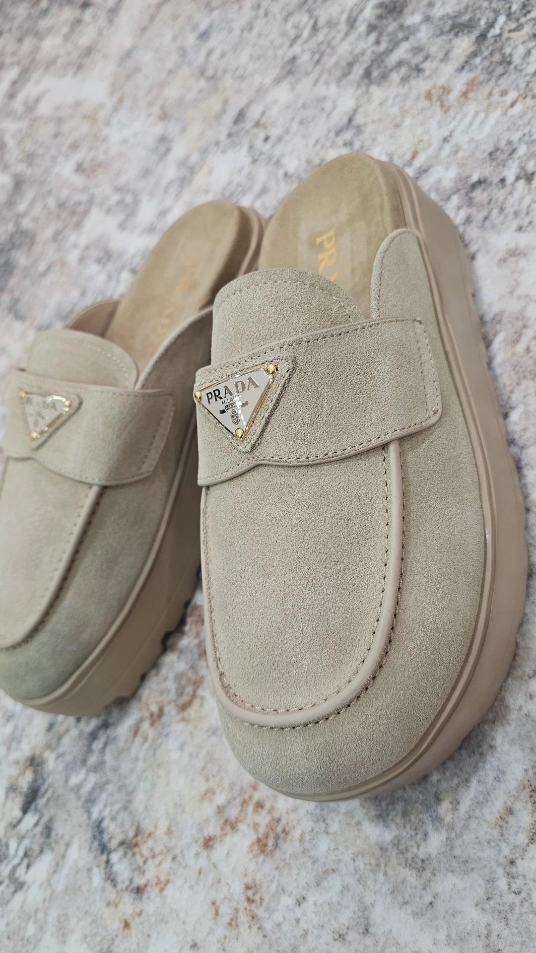 P Tan Platform Mules preorder