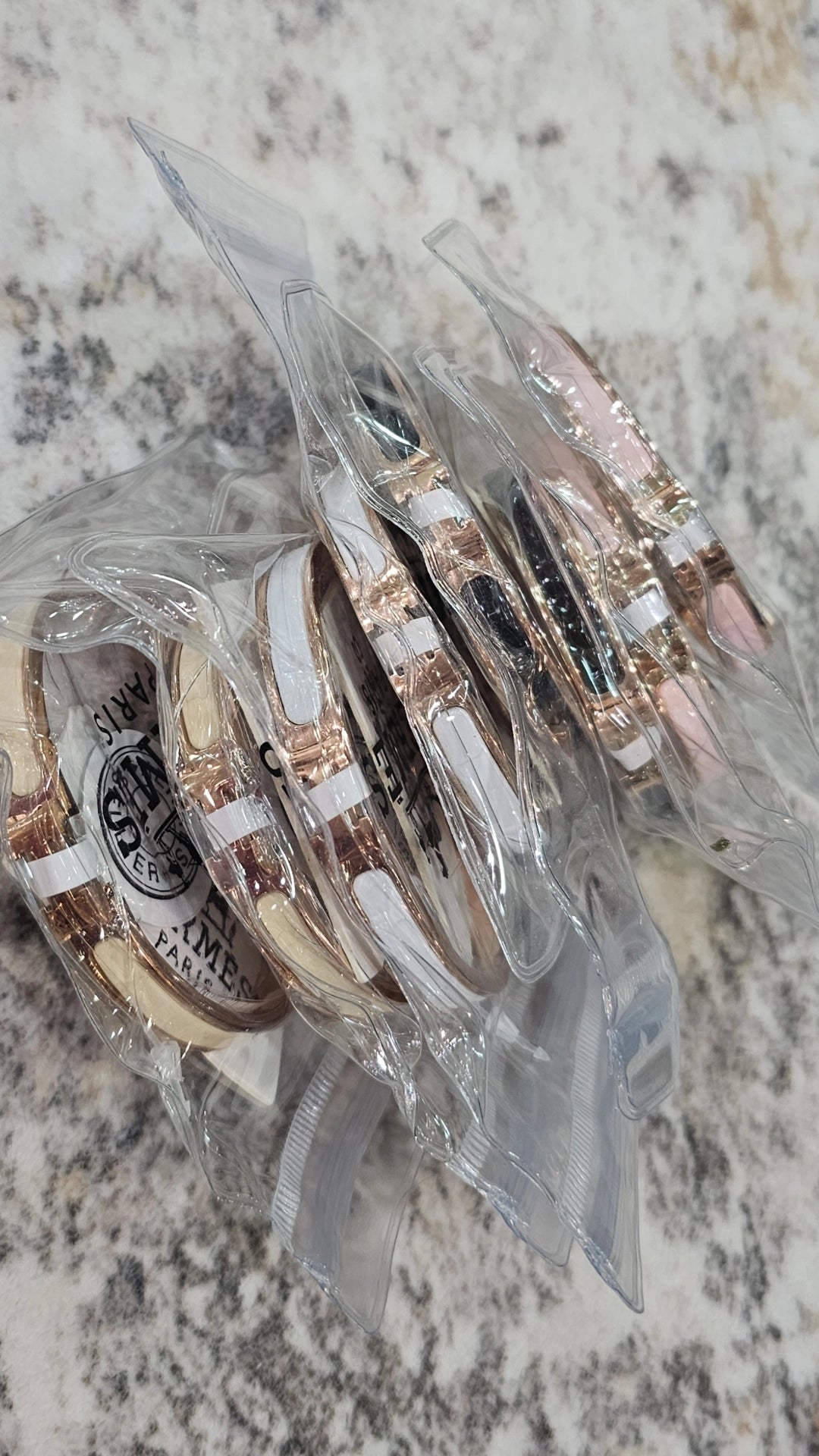 Thin H bangles titanium steel gold plated
