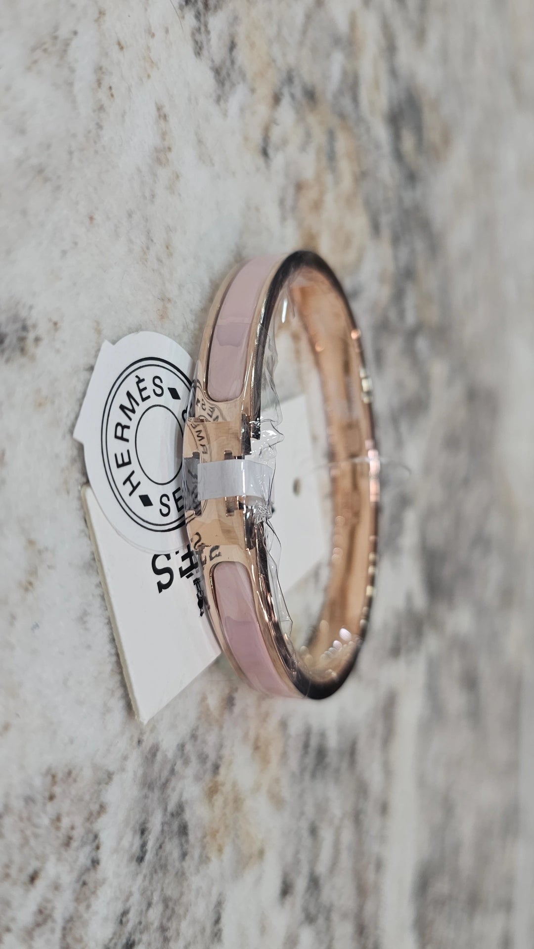 Thin H bangles titanium steel gold plated