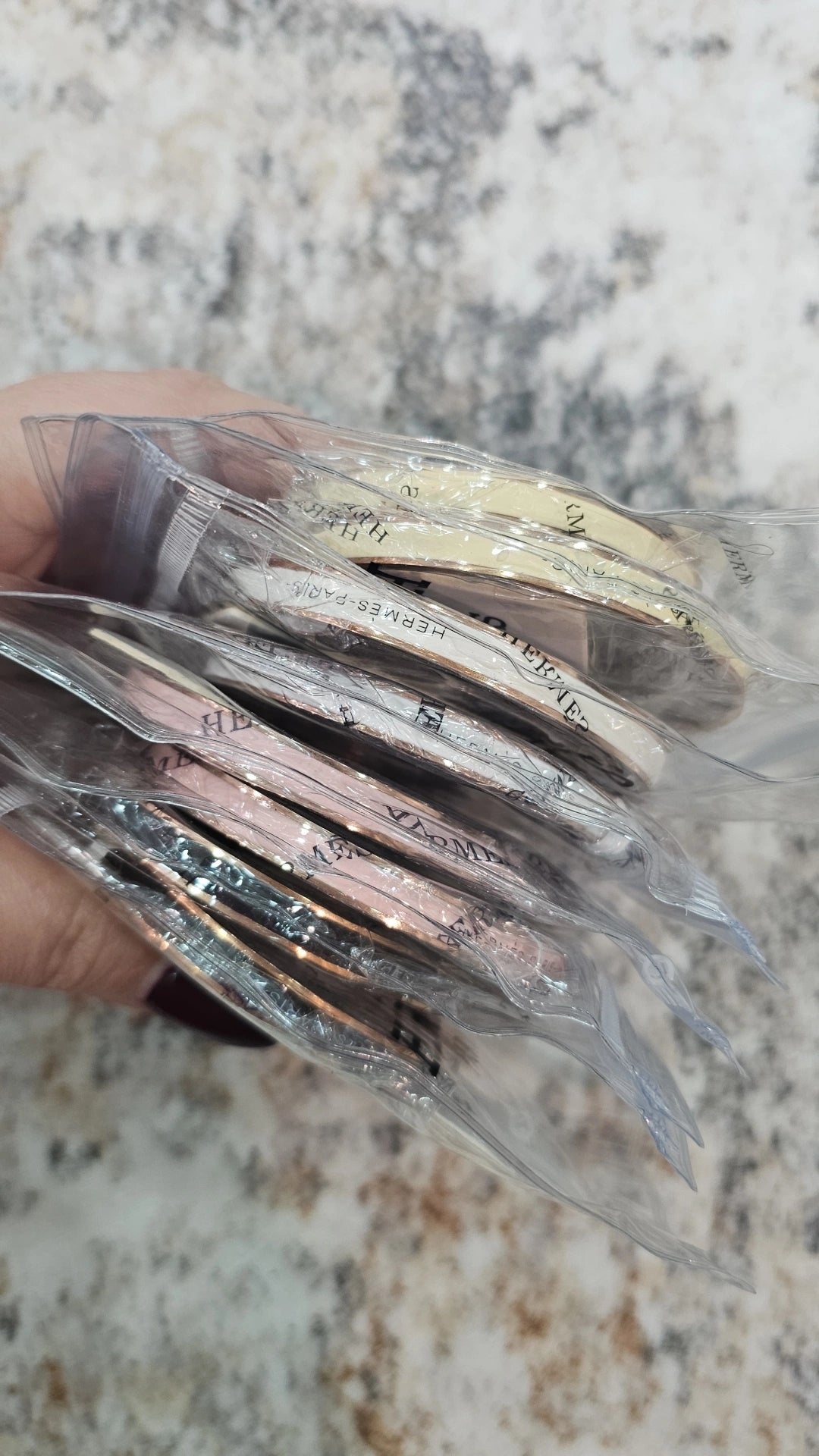 Then H bangles titanium steel gold plated