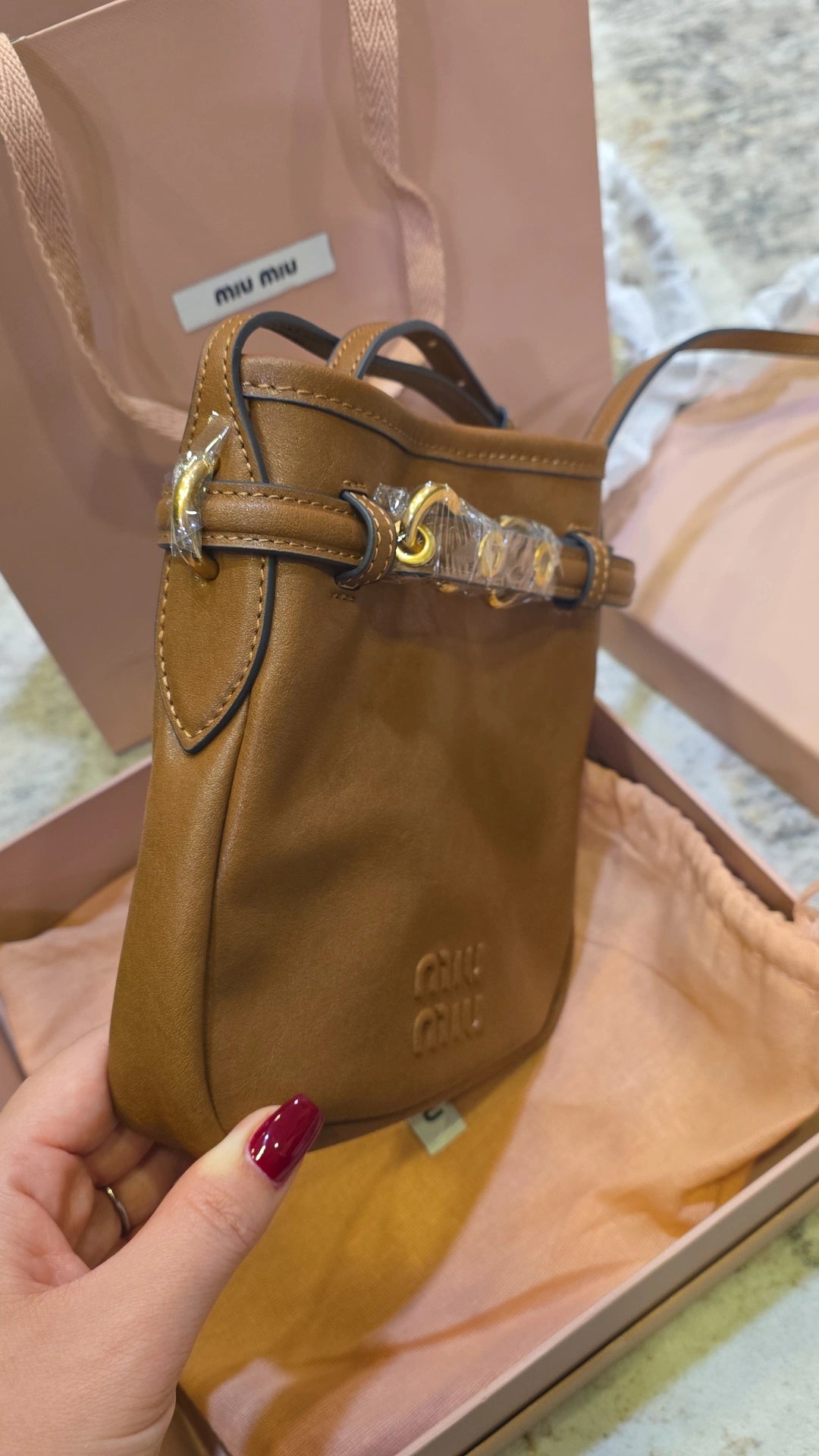 MM H luggage brown crossbody phone bag preorder
