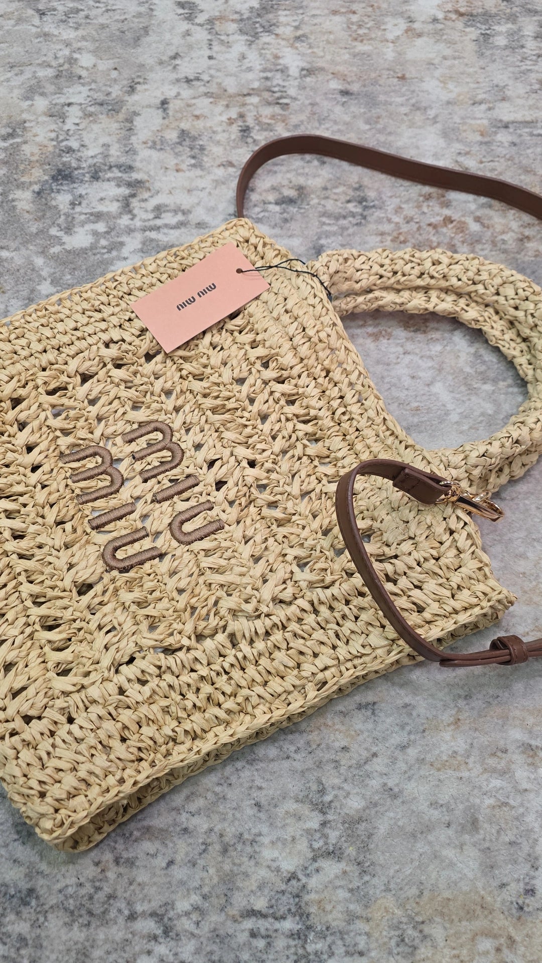 MM straw crossbody and handbag