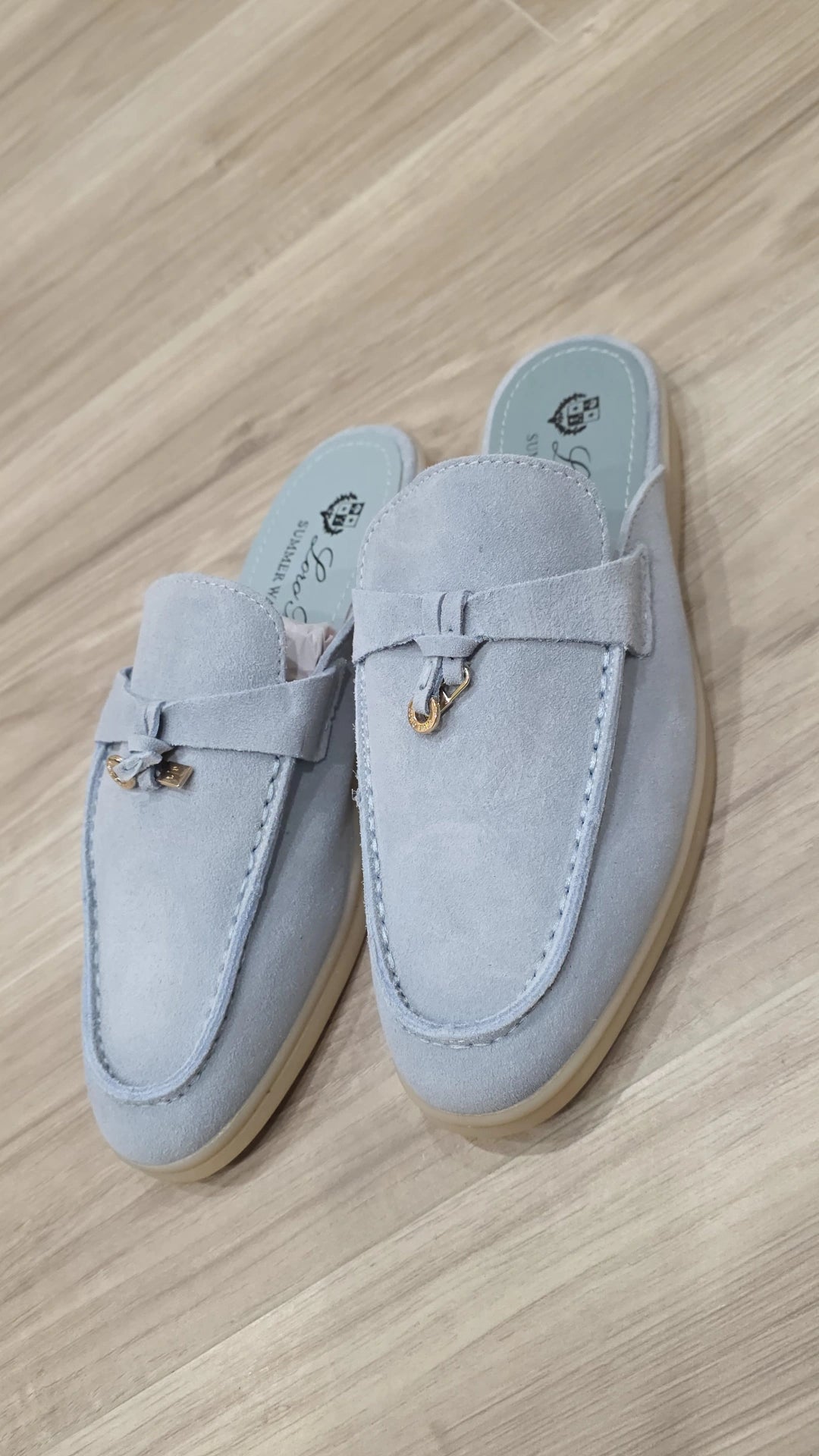Light Blue LP Mules preorder