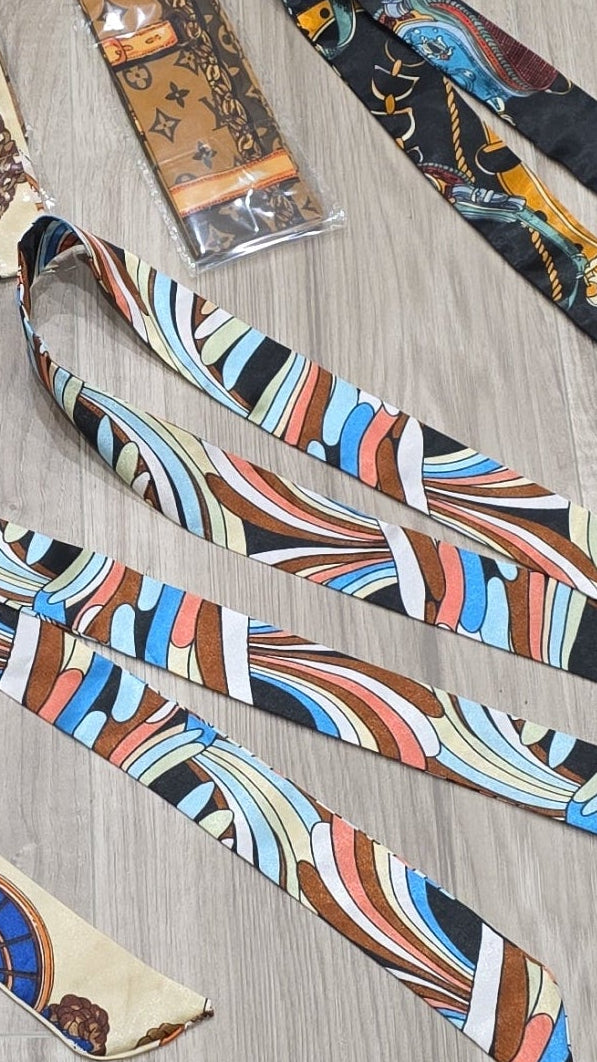 Striped multi color twilly