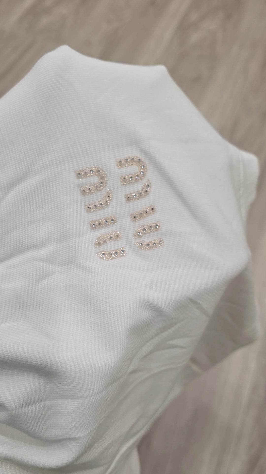 MM white cotton tshirt with rhinestones preorder