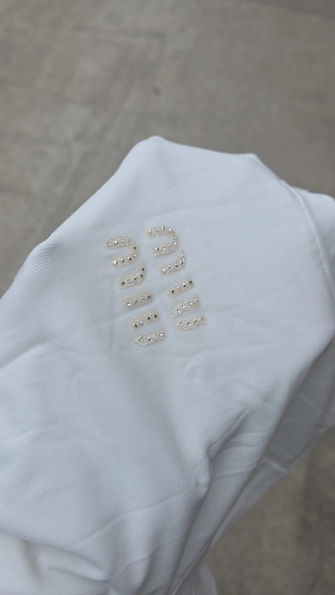 MM white cotton tshirt with rhinestones preorder